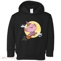 Axolotl Halloween Flying Witch Toddler Hoodie thumb 0