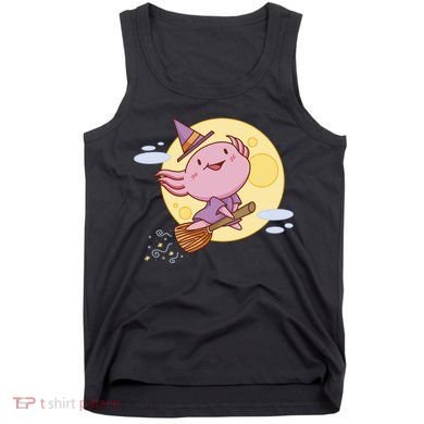 Axolotl Halloween Flying Witch Tank Top