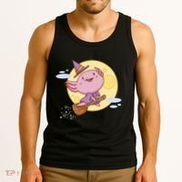 Axolotl Halloween Flying Witch Tank Top thumb 3