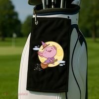 Axolotl Halloween Flying Witch Golf Towel thumb 2