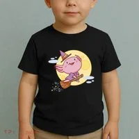 Axolotl Halloween Flying Witch Toddler T-Shirt thumb 2