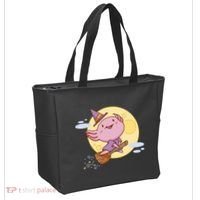 Axolotl Halloween Flying Witch Tote Bag thumb 2