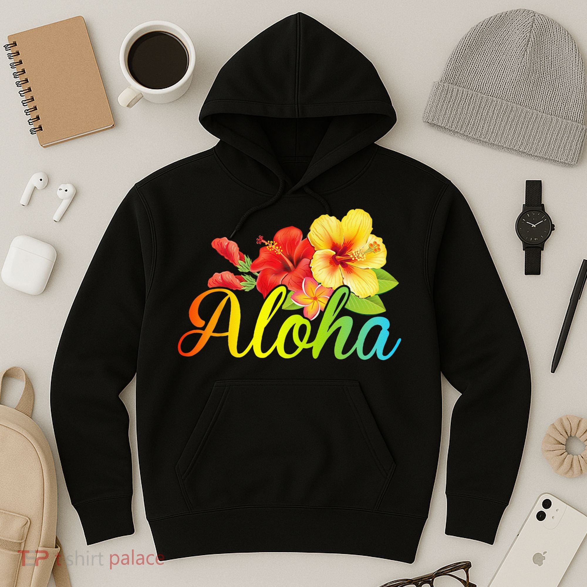 Aloha Hawaiian Flower Hawaii Vacation Hoodie