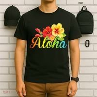 Aloha Hawaiian Flower Hawaii Vacation T-Shirt thumb 6