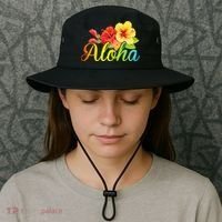 Aloha Hawaiian Flower Hawaii Vacation Bucket Hat thumb 3