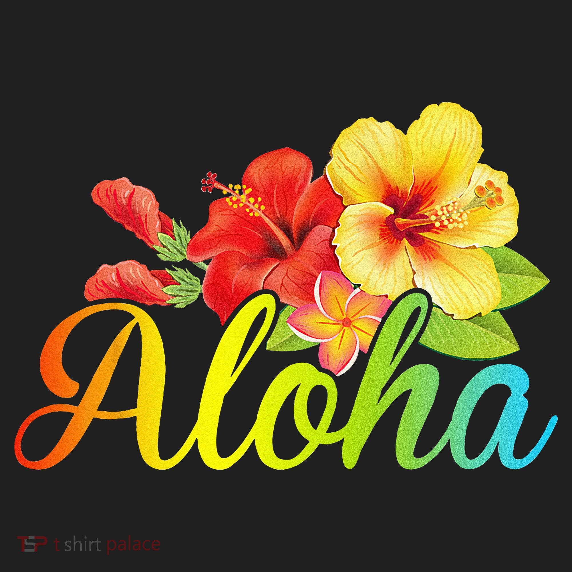 Aloha Hawaiian Flower Hawaii Vacation Beanie