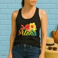 Aloha Hawaiian Flower Hawaii Vacation Women's Tank Top thumb 2