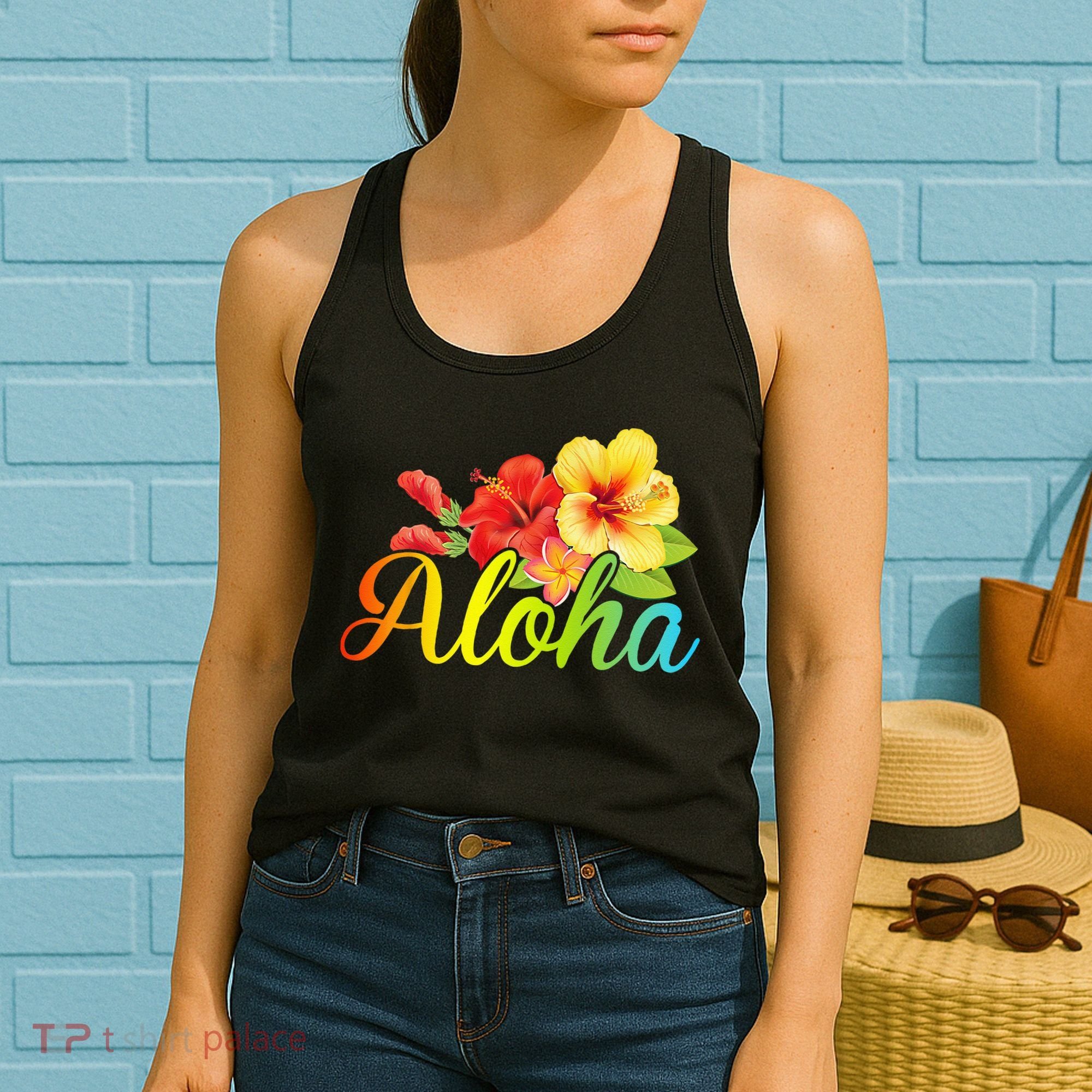 Aloha Hawaiian Flower Hawaii Vacation Women's Tank Top
