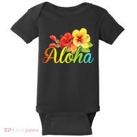Aloha Hawaiian Flower Hawaii Vacation Baby Bodysuit thumb 0