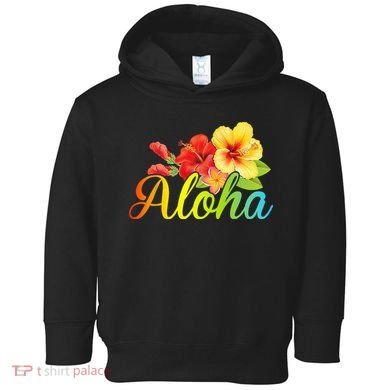 Aloha Hawaiian Flower Hawaii Vacation Toddler Hoodie
