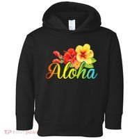 Aloha Hawaiian Flower Hawaii Vacation Toddler Hoodie thumb 0