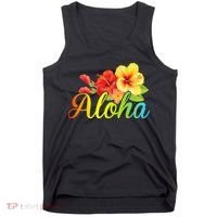 Aloha Hawaiian Flower Hawaii Vacation Tank Top thumb 0