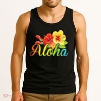 Aloha Hawaiian Flower Hawaii Vacation Tank Top thumb 3