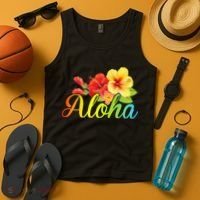 Aloha Hawaiian Flower Hawaii Vacation Tank Top thumb 4