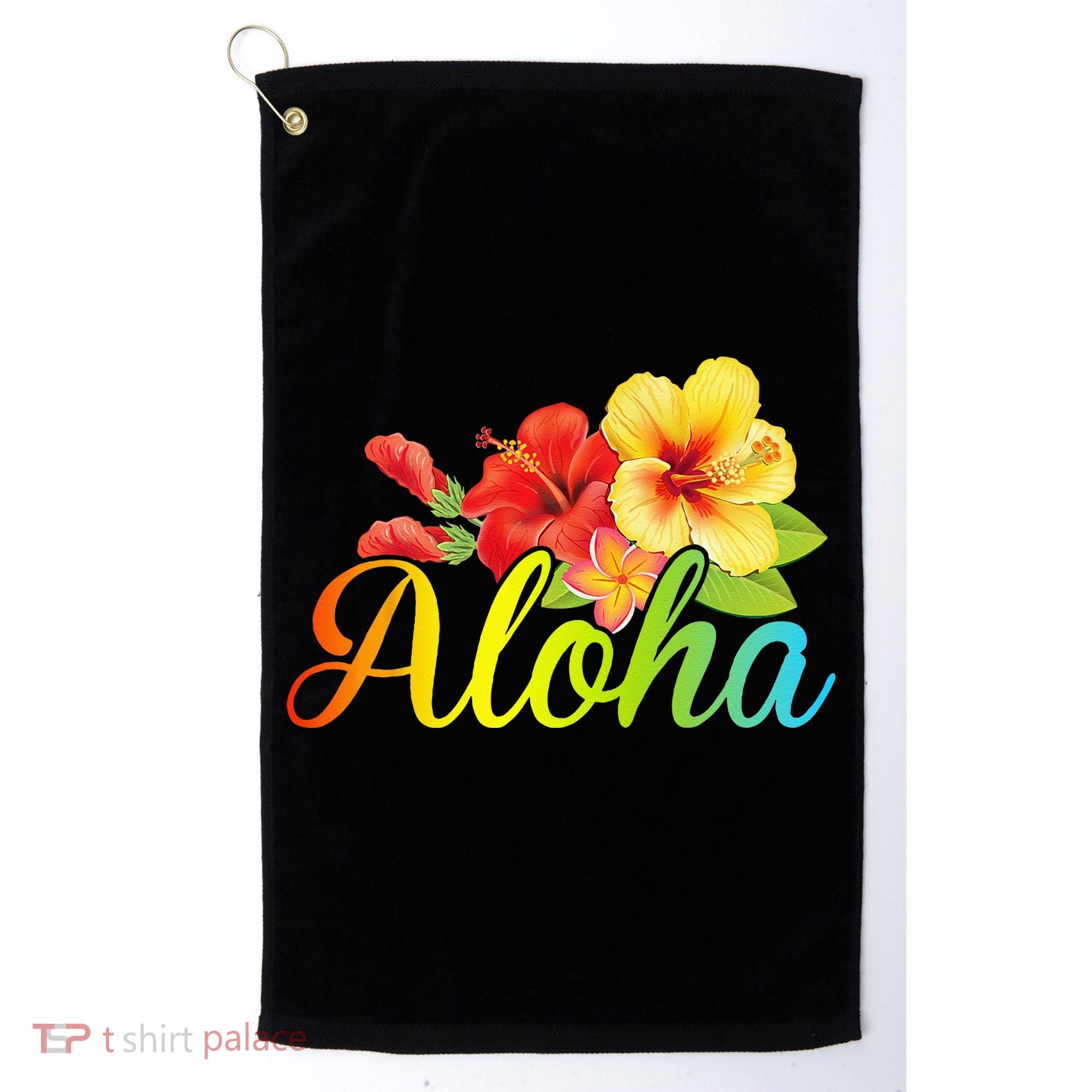 Aloha Hawaiian Flower Hawaii Vacation Golf Towel