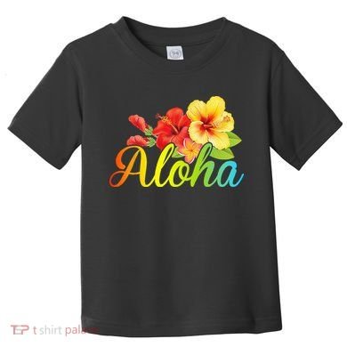 Aloha Hawaiian Flower Hawaii Vacation Toddler T-Shirt