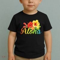 Aloha Hawaiian Flower Hawaii Vacation Toddler T-Shirt thumb 2
