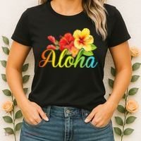 Aloha Hawaiian Flower Hawaii Vacation Women's T-Shirt thumb 2