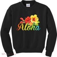Aloha Hawaiian Flower Hawaii Vacation Kids Sweatshirt thumb 0