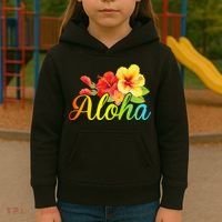 Aloha Hawaiian Flower Hawaii Vacation Kids Hoodie thumb 3