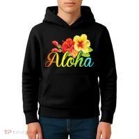 Aloha Hawaiian Flower Hawaii Vacation Kids Hoodie thumb 4