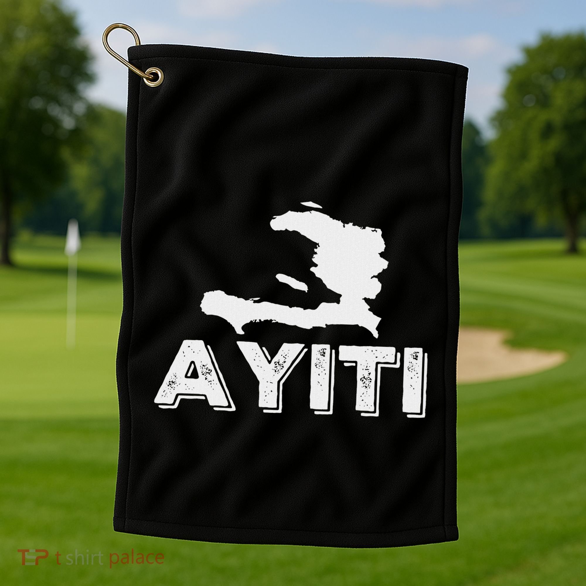 Ayiti Haitian Flag Haiti Roots Golf Towel