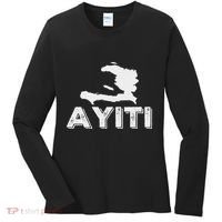 Ayiti Haitian Flag Haiti Roots Women's Long Sleeve Shirt thumb 0