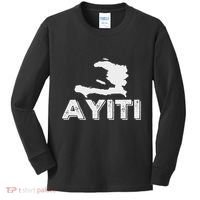 Ayiti Haitian Flag Haiti Roots Kids Long Sleeve Shirt thumb 0