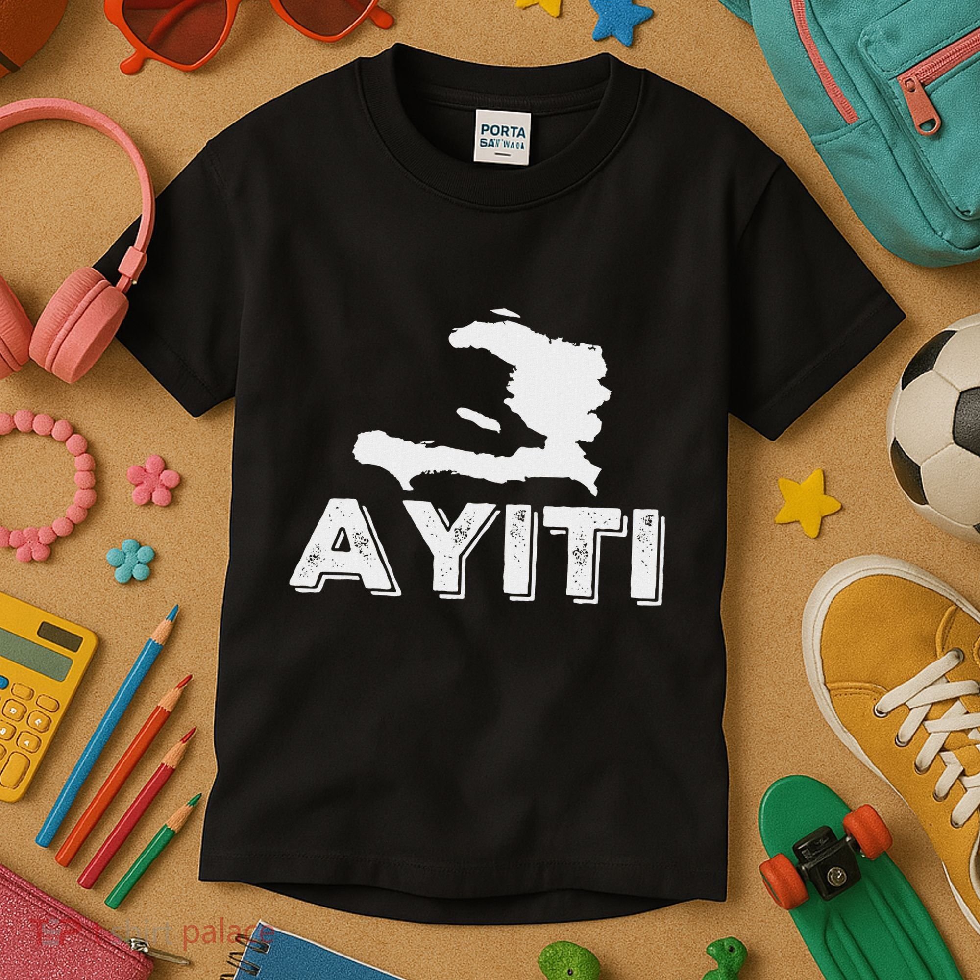 Ayiti Haitian Flag Haiti Roots Kids T-Shirt