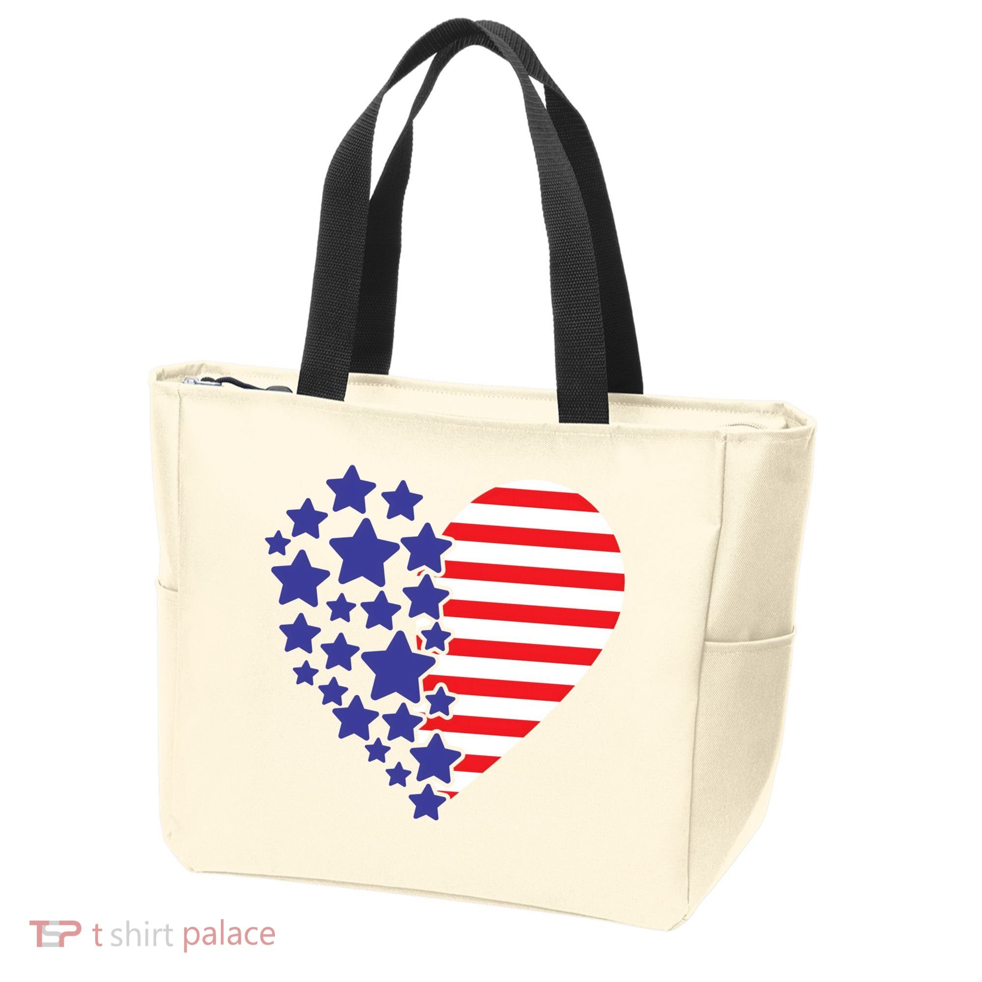 American Heart Flag Tote Bag