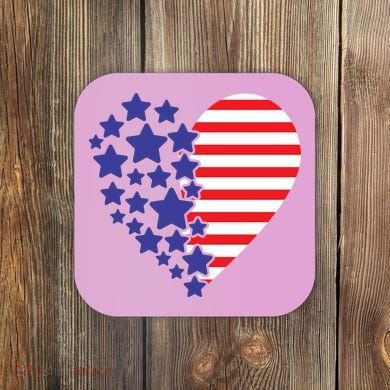 American Heart Flag Coaster