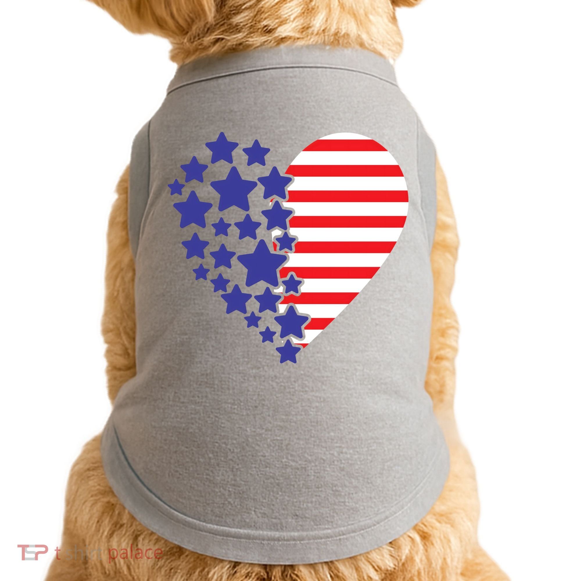 American Heart Flag Doggie Tank
