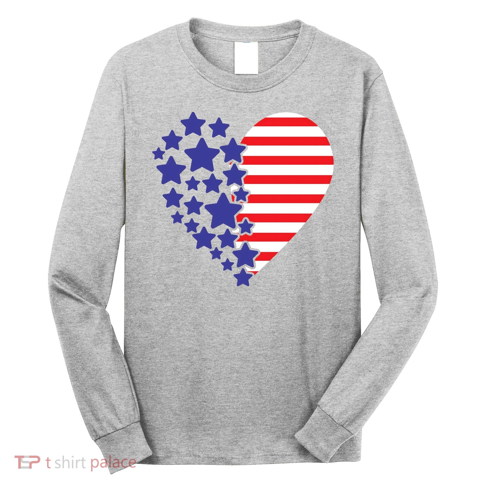 American Heart Flag Long Sleeve Shirt