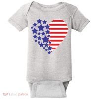 American Heart Flag Baby Bodysuit thumb 0