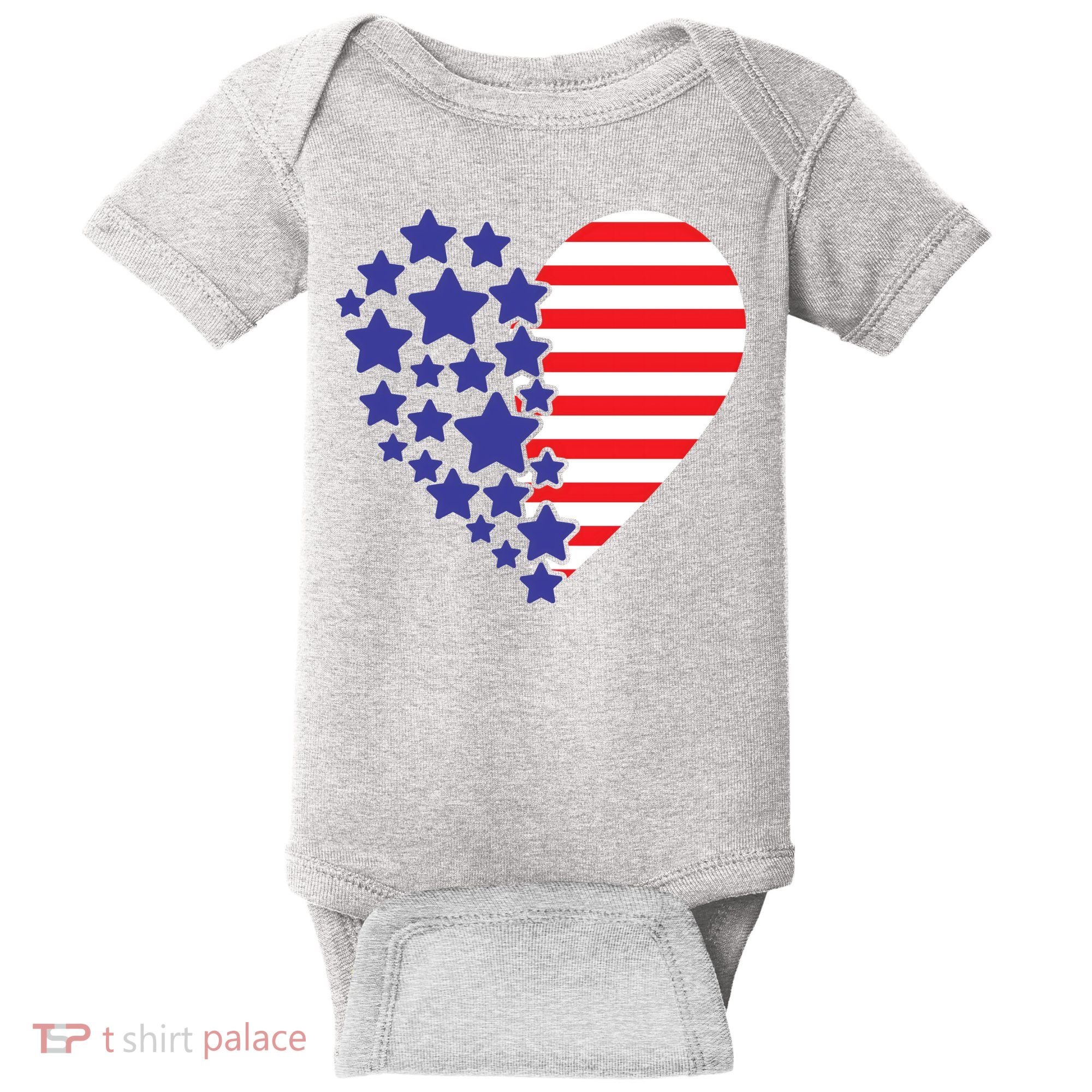 American Heart Flag Baby Bodysuit