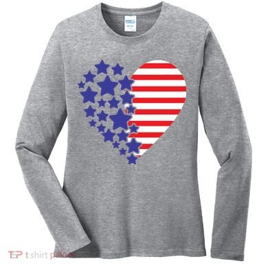 American Heart Flag Women's Long Sleeve Shirt