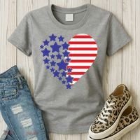 American Heart Flag Women's T-Shirt thumb 3
