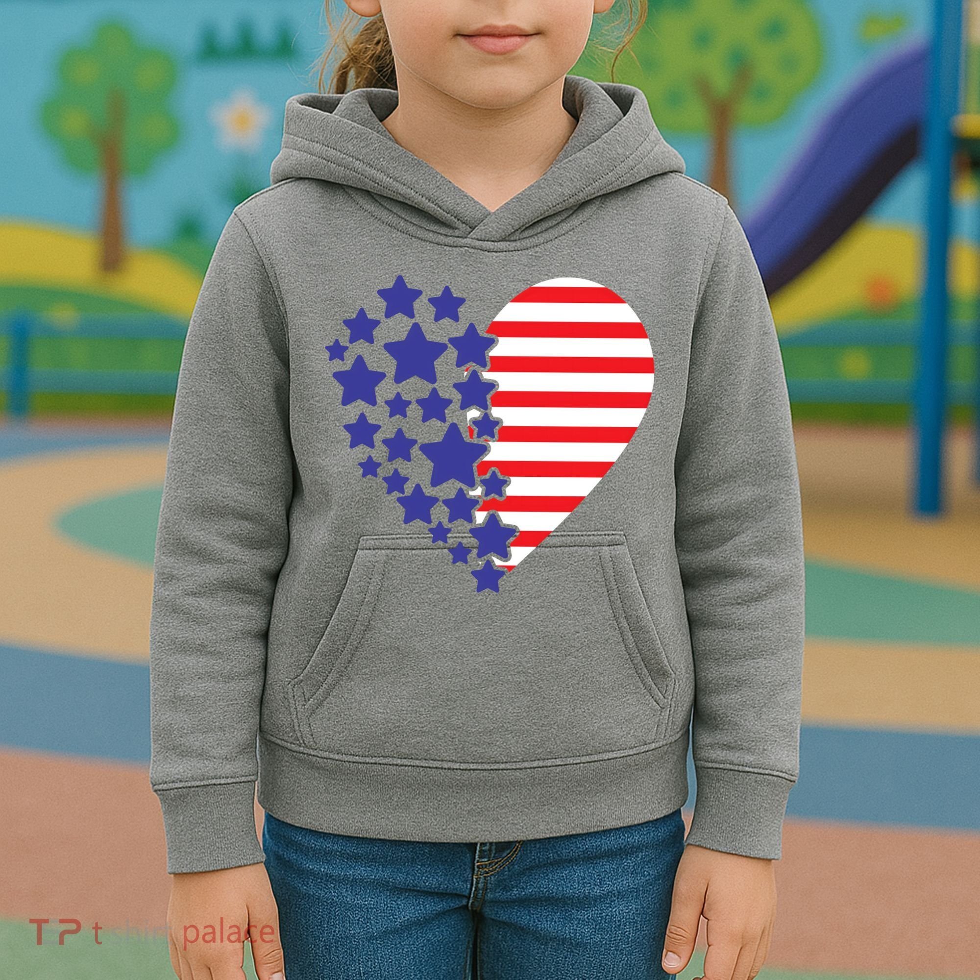 American Heart Flag Kids Hoodie