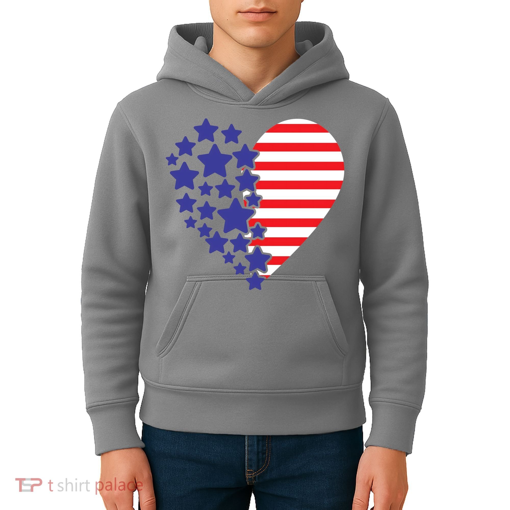 American Heart Flag Kids Hoodie
