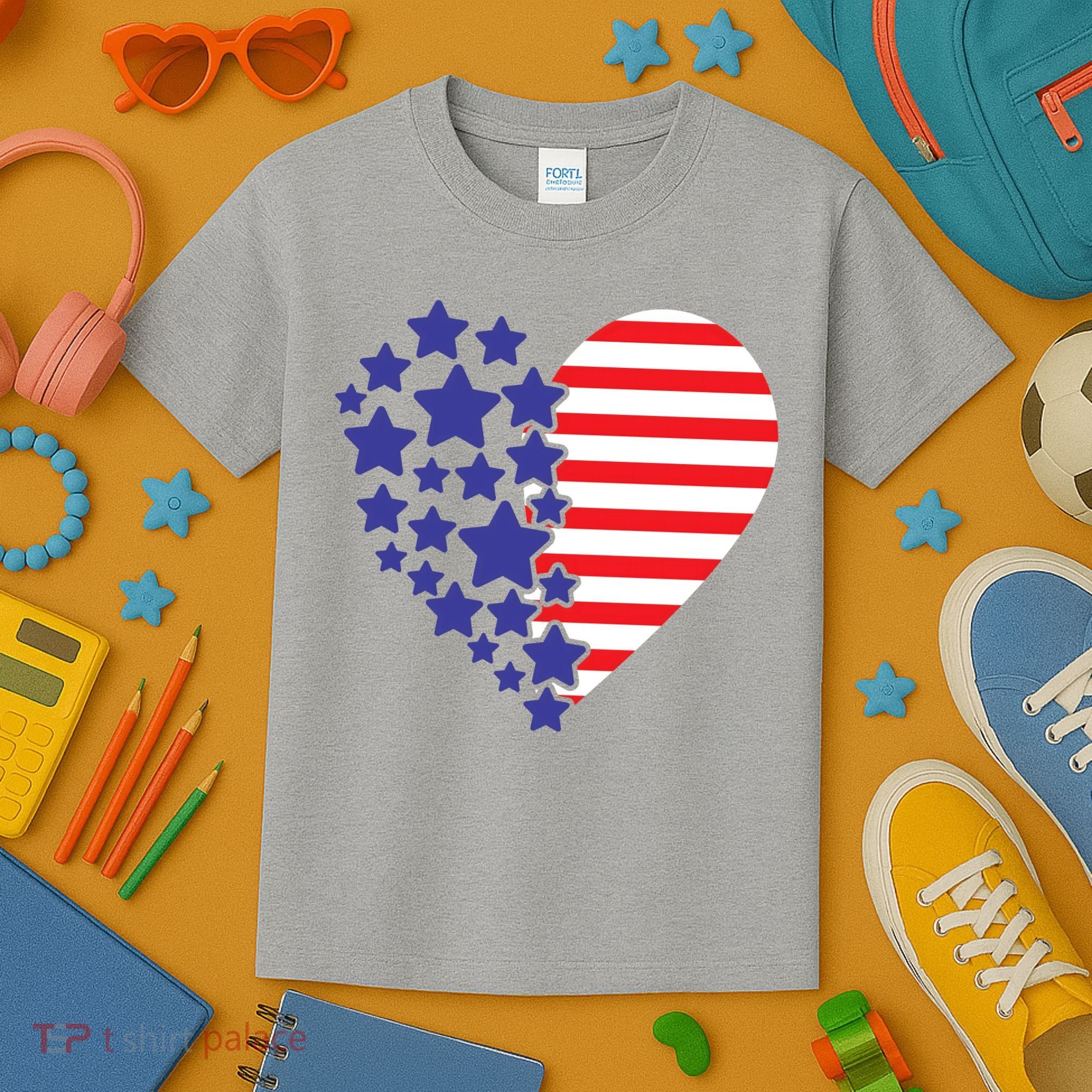 American Heart Flag Kids T-Shirt
