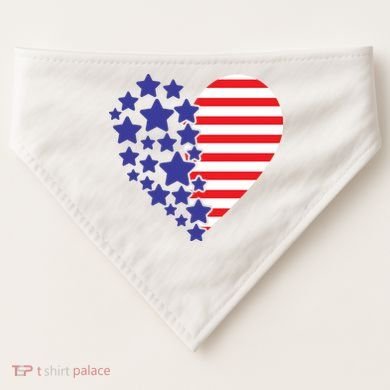 American Heart Flag USA-Made Doggie Bandana