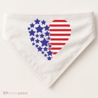 American Heart Flag USA-Made Doggie Bandana thumb 0