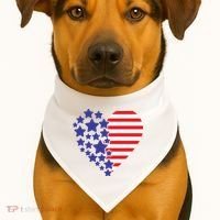 American Heart Flag USA-Made Doggie Bandana thumb 1