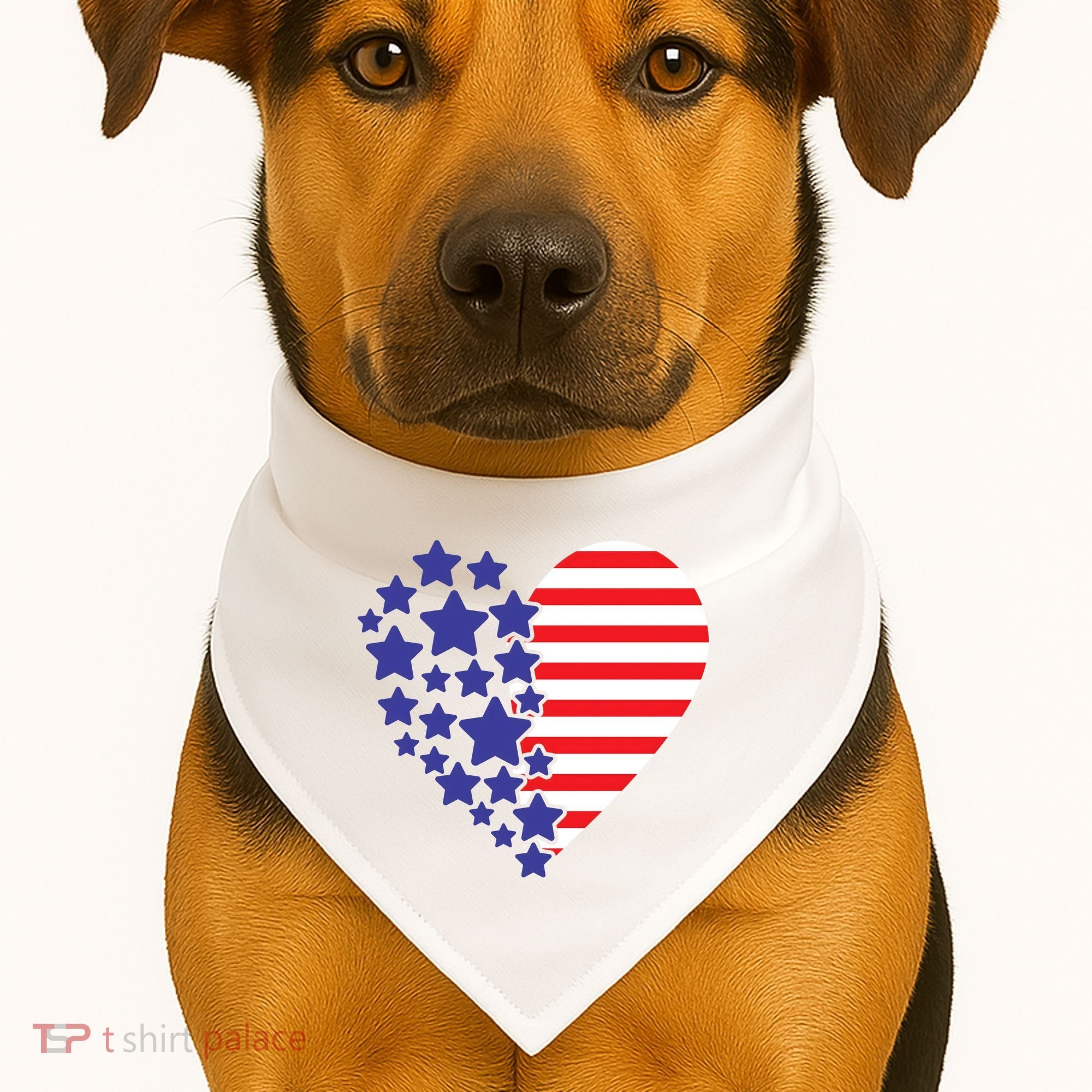 American Heart Flag USA-Made Doggie Bandana