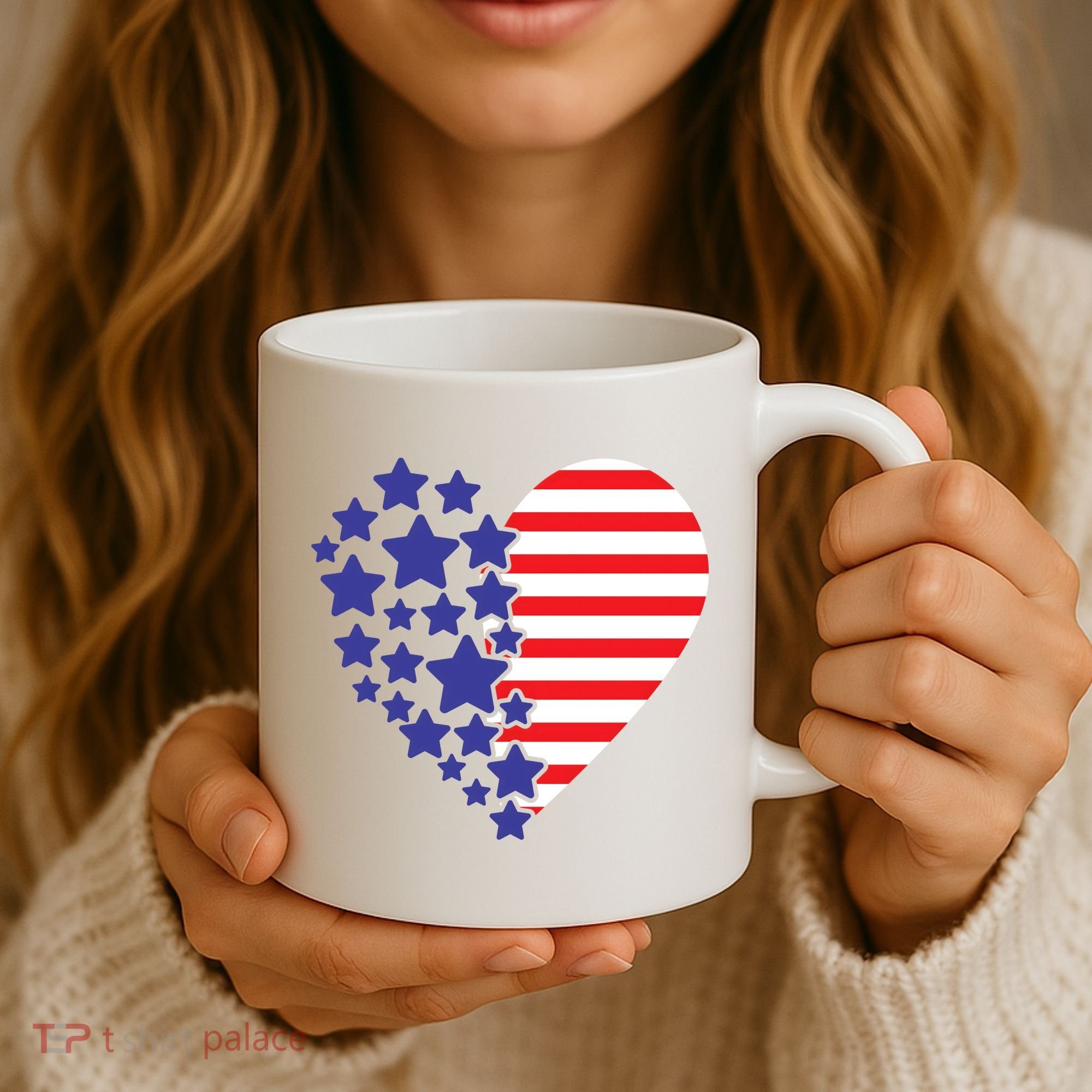 American Heart Flag Coffee Mug