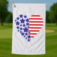 American Heart Flag Golf Towel thumb 1