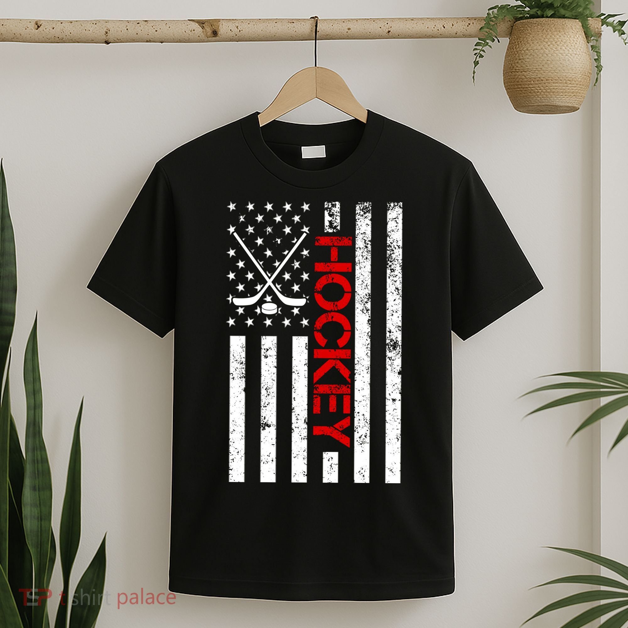 American Hockey Flag Vintage T-Shirt