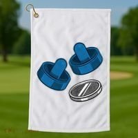 Air Hockey Game Pieces Golf Towel thumb 1