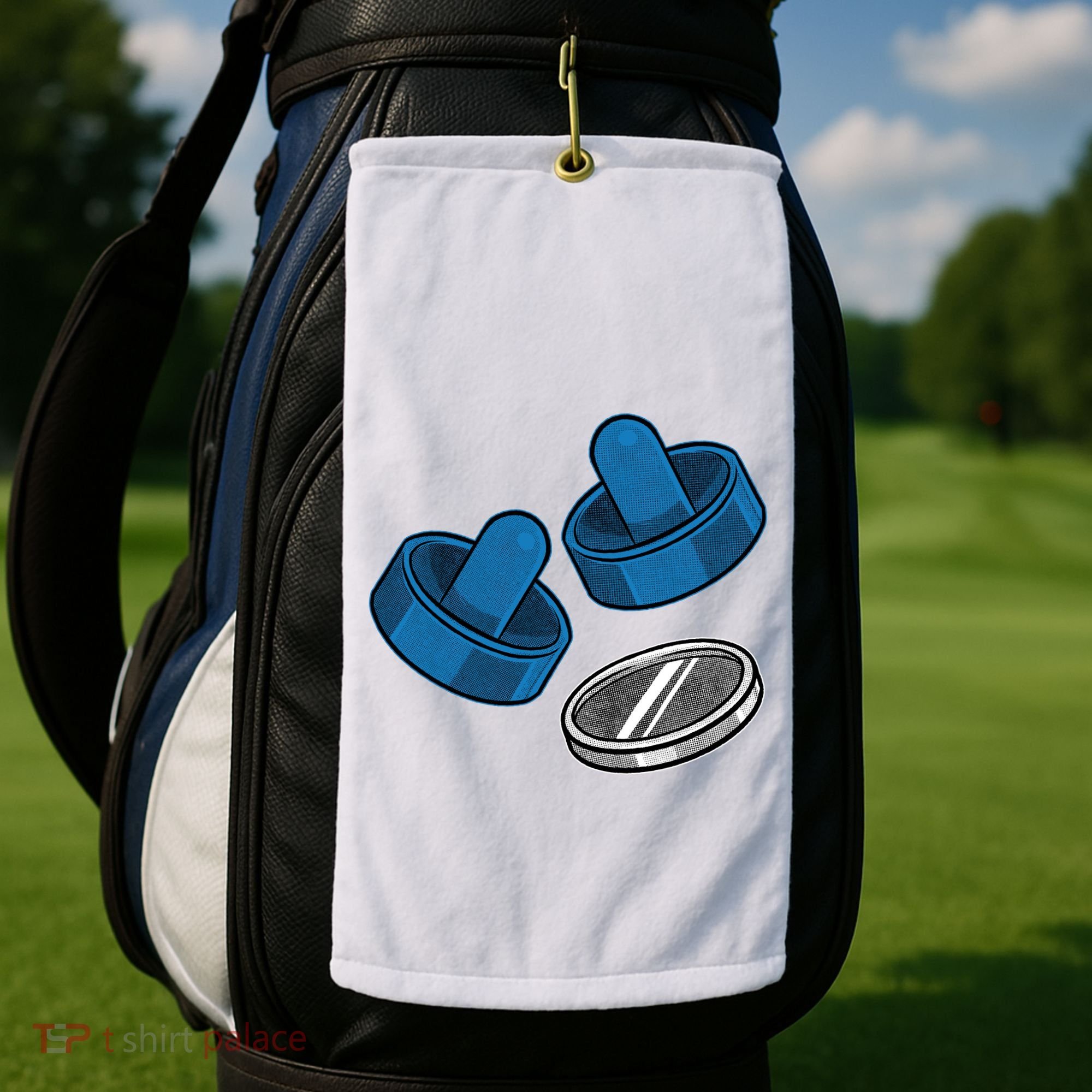 Air Hockey Game Pieces Golf Towel