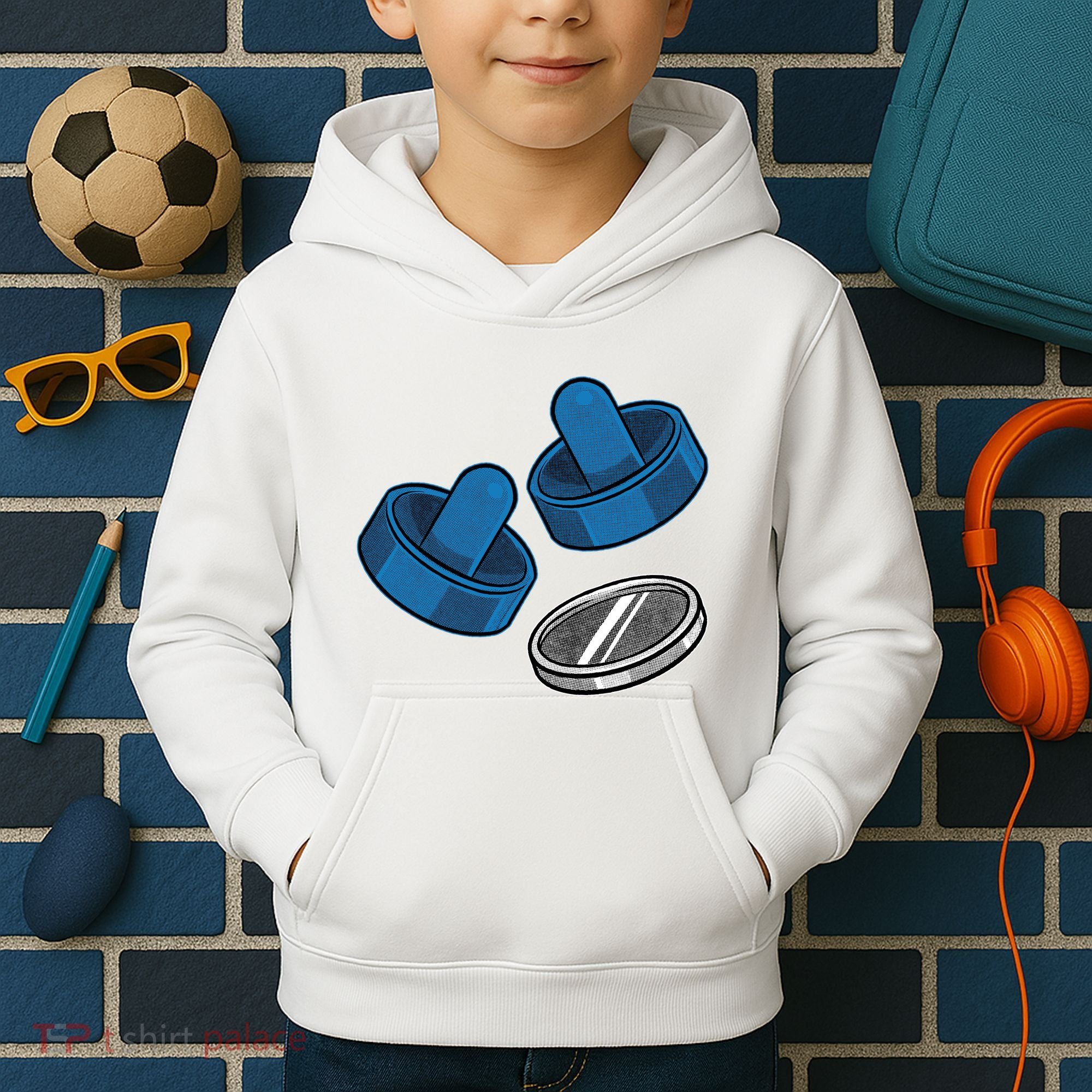 Air Hockey Game Pieces Kids Hoodie